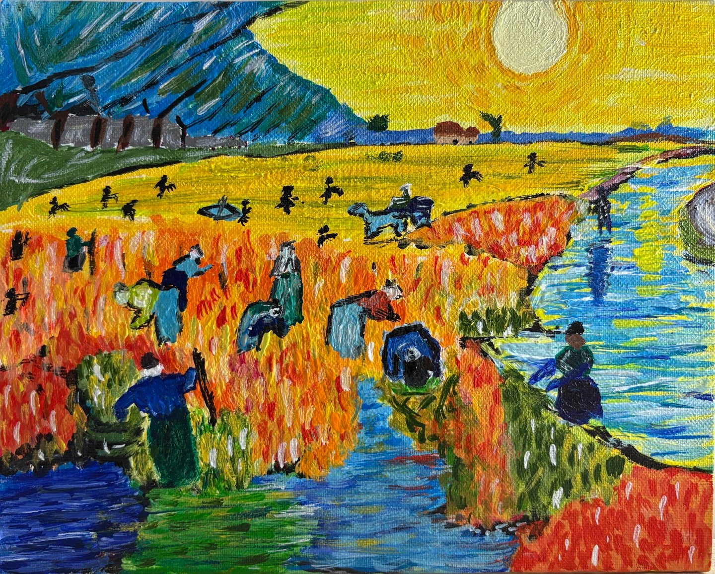 The Red Vineyard, a painting by Aditya Mittal